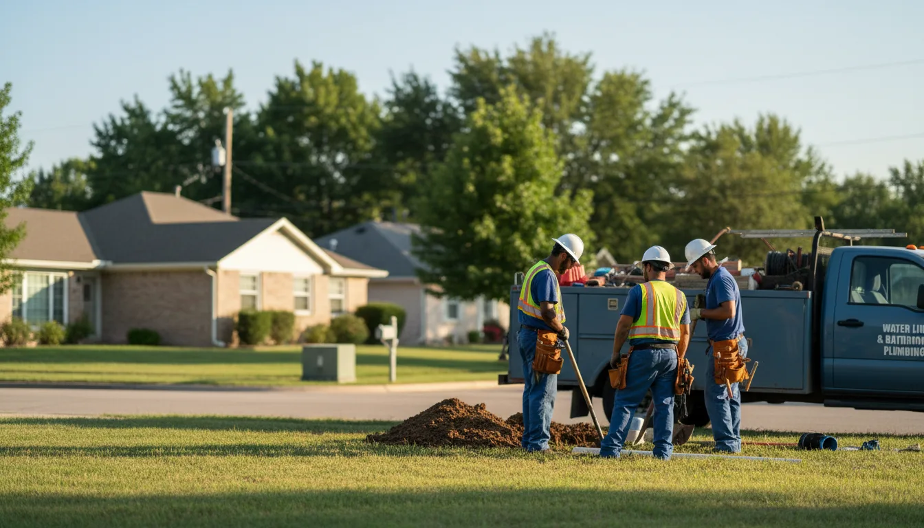 Residential water line and bathroom plumbing service in Shelton, CT